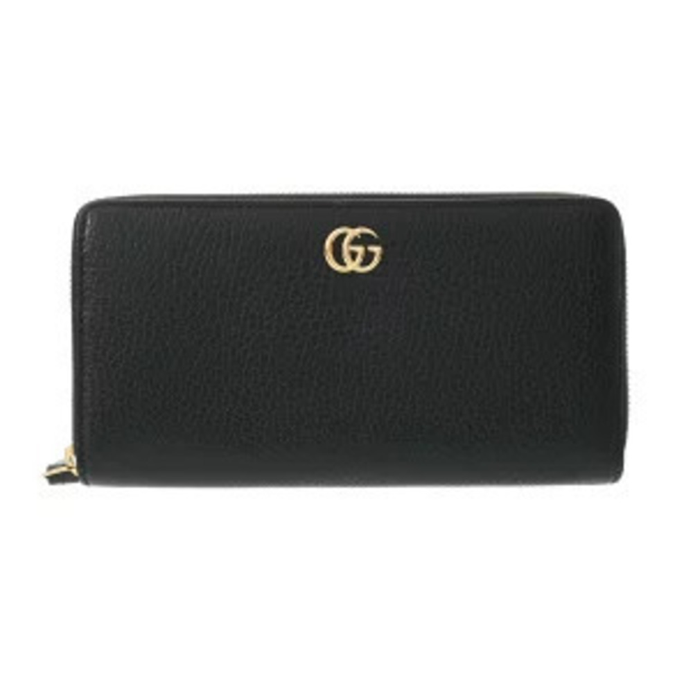 Gucci Double G Zip Around Wallet Black Leather Long